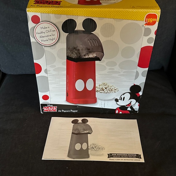 Disney Other - Disney Mickey Mouse Red and Black Popcorn Maker